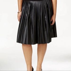 PLUS Melissa McCarthy seven7 pleather a-line pleated midi skirt size 2X